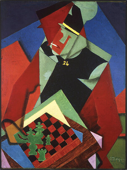 ジャン・メッツァンジェ《チェスに興じる兵士》の絵